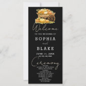 Carte Panier de Citrouille Automne Black Wedding Program (Devant)