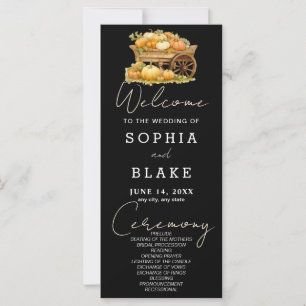 Carte Panier de Citrouille Automne Black Wedding Program