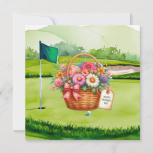Carte Panier de fleurs de la fête des mères de golf sur 