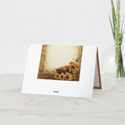 Carte Panier de fleurs de tournesol Note (Dos)