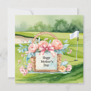 Carte Panier de fleurs pour la fête des mères sur terrai