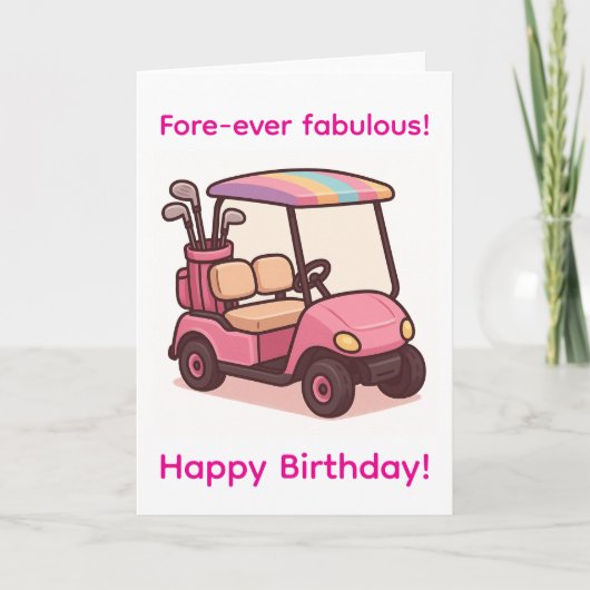 Carte Panier de golf rose (Devant)