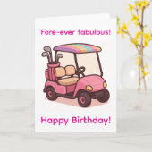 Carte Panier de golf rose (Fleur jaune)