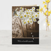 Carte panier de marguerite avec sympathie papillon (Fleur jaune)