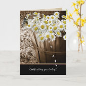 Carte Panier de marguerite d'anniversaire avec le (Fleur jaune)