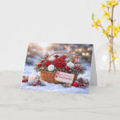 Carte Panier de Noël avec de belles fleurs (Fleur jaune)
