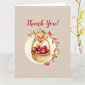 Carte Panier de pommes rouges d'automne (Fleur jaune)