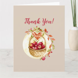 Carte Panier de pommes rouges d'automne