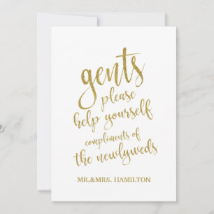 Carte Panier de salle de bain Gents or Mariage abordable