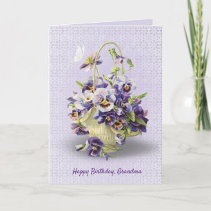 Carte panier de sansy sur l'oeillet pour l'anniversaire 