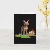 Carte Panier d'oeufs de lapin Vizsla de Pâques Chien heu (Fleur jaune)