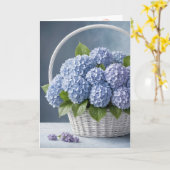 Carte Panier Hydrangea Pour Anniversaire (Fleur jaune)
