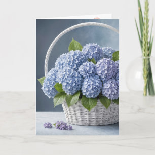 Carte Panier Hydrangea Pour Anniversaire