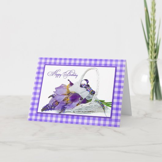 Carte Panier Iris Anniversaire (Devant)