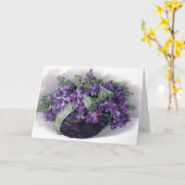 Carte Panier Violets vintages (Fleur jaune)