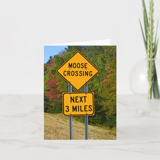 Carte Panneau Automne Du New Hampshire Moose Crossing Ro (Devant)