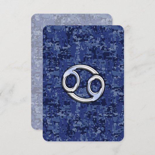 Carte Panneau cancéreux Zodiac sur Camo numérique bleu N (Devant / Derrière)