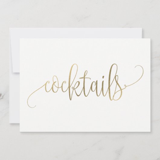 Carte Panneau Cocktails - Calligraphie Charmante (Devant)