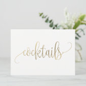 Carte Panneau Cocktails - Calligraphie Charmante (Debout devant)