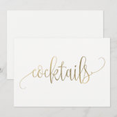 Carte Panneau Cocktails - Calligraphie Charmante (Devant / Derrière)