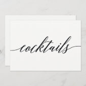 Carte Panneau cocktails - Script moderne (Devant / Derrière)