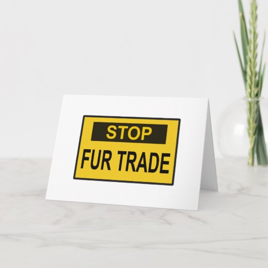 Carte Panneau commercial Stop Fur jaune (Devant)