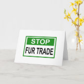 Carte Panneau commercial Stop Fur vert (Fleur jaune)