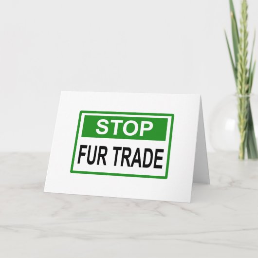 Carte Panneau commercial Stop Fur vert (Devant)