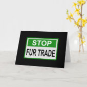 Carte Panneau commercial Stop Fur vert (Fleur jaune)