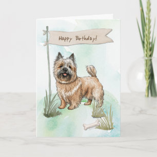 Carte Panneau d'anniversaire de Cairn Terrier race Dog