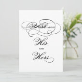 Carte Panneau de boissons élégant en calligraphie noire  (Debout devant)