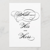 Carte Panneau de boissons élégant en calligraphie noire  (Devant)