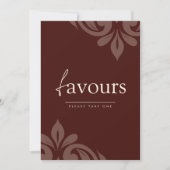 Carte Panneau de faveur de script damassé minimal rouge (Devant)
