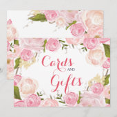 Carte Panneau de fleur rose (Devant / Derrière)