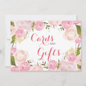 Carte Panneau de fleurs roses (Devant)