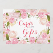 Carte Panneau de fleurs roses (Devant / Derrière)
