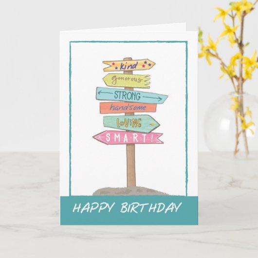 Carte Panneau de fun pour l'anniversaire du fils Bonnes (Fleur jaune)