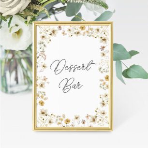 Carte Panneau de la barre de dessert du Fleur sauvage d'