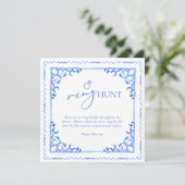 Carte Panneau de la Fête des mariées Bleu Carrelage Chas (Debout devant)