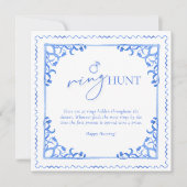 Carte Panneau de la Fête des mariées Bleu Carrelage Chas (Devant)