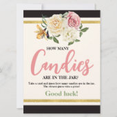 Carte Panneau de la Fête des mariées Florale Noir, Ivoir (Devant)