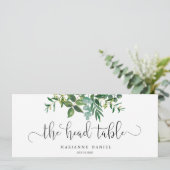 Carte Panneau de la table de tête du mariage d'aquarelle (Debout devant)