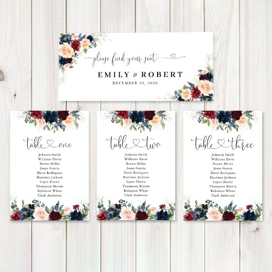 Carte Panneau de la table de tête du Mariage de la Bourg