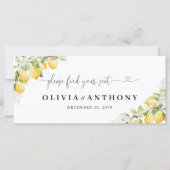 Carte Panneau de la table Mariage Citrus et verdure Citr (Devant)
