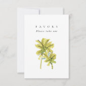 Carte Panneau de la table Mariage de l'aquarelle de plag (Devant)