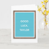 Carte Panneau de lettres en feutre sarcelle Message pers (Fleur jaune)