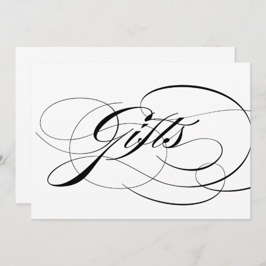 Carte Panneau de mariage à calligraphie élégante noire (Devant / Derrière)