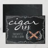 Carte Panneau de mariage à craie | Bar à cigares (Devant / Derrière)