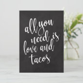 Carte Panneau de mariage à la craie pour taco bar aborda (Debout devant)