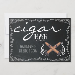 Carte Panneau de mariage à l'ardoise Bar à cigares